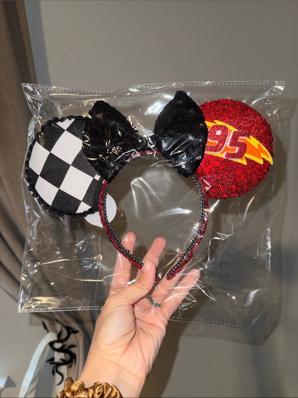 NWT Disney Mickey Ears Lightning McQueen